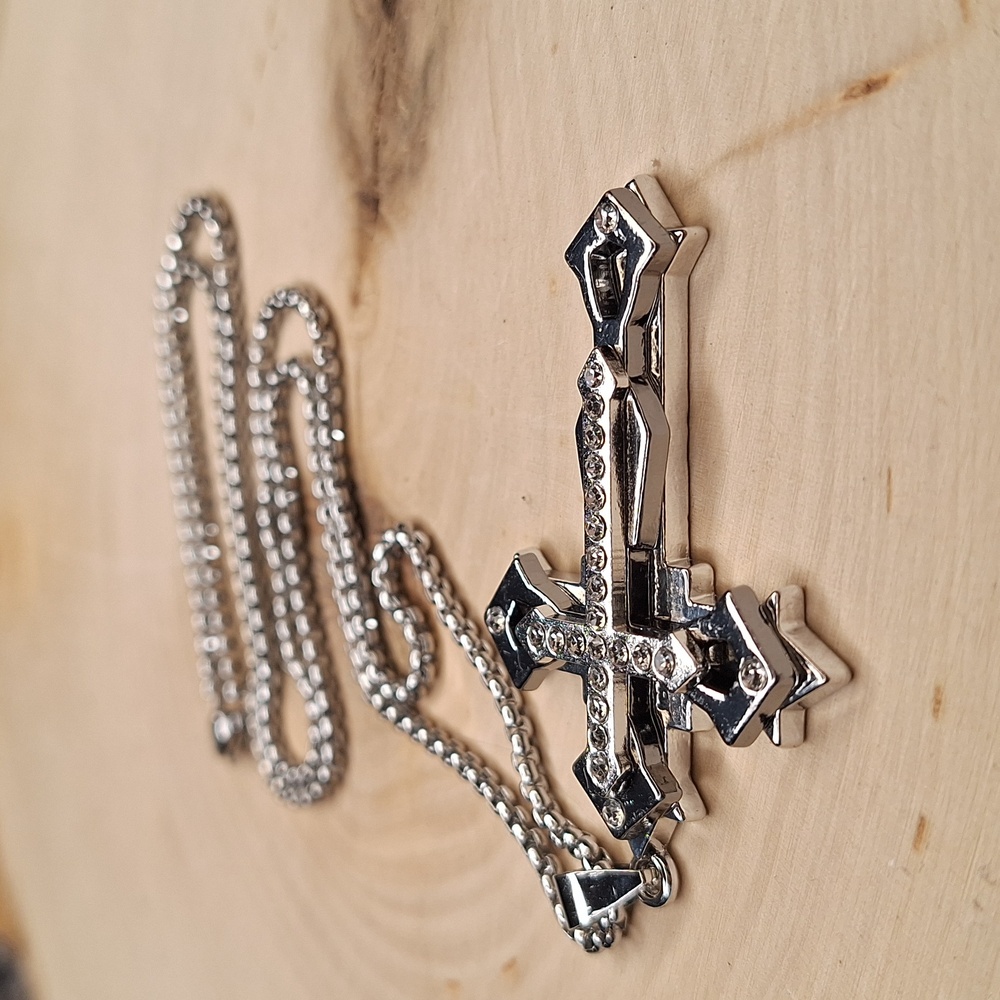 3 Layer  Cross Pendant Men's Necklace - Picture 5 of 11
